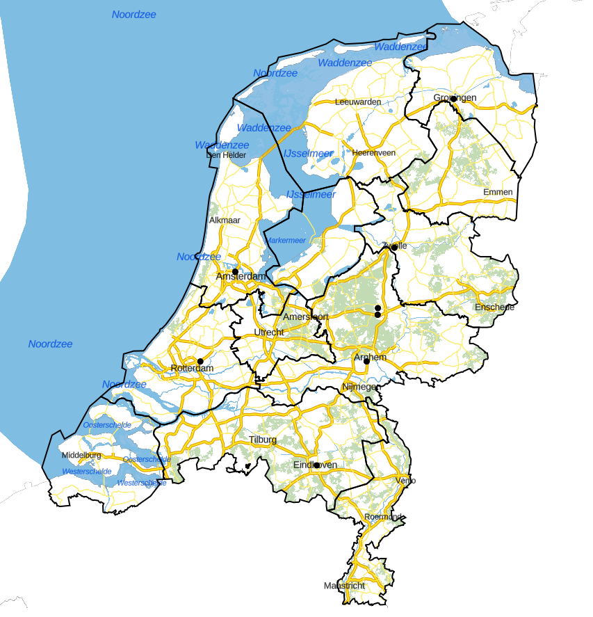 kadastervestigingen op de kaart