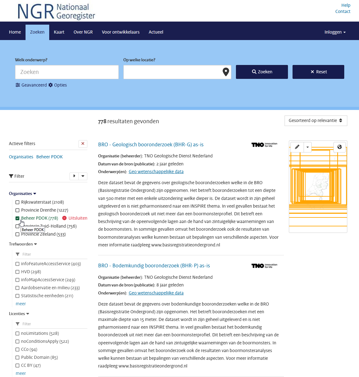 vink Beheer PDOK aan op NGR
